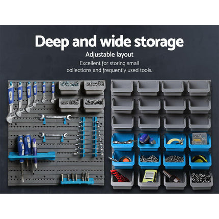 Giantz 88 Storage Bin Rack Wall Mounted 5