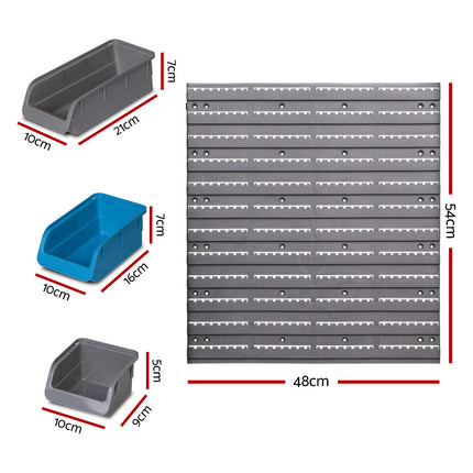 Giantz 48 Storage Bin Rack Wall Mounted Steel Board 4