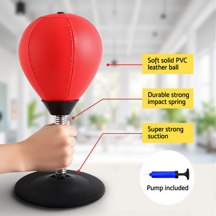Everfit Desktop Punching Boxing Bag Stand Set with Pump Swivel Speed Balls 5