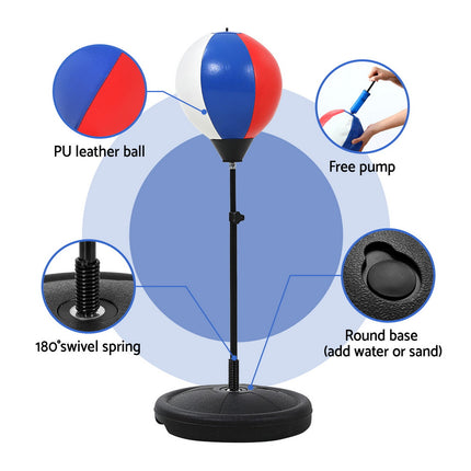 Everfit Kids Punching Bag Stand Set Adjustable 76-112cm with Gloves & Pump 6