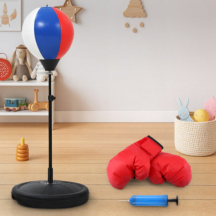 Everfit Kids Punching Bag Stand Set Adjustable 76-112cm with Gloves & Pump 7