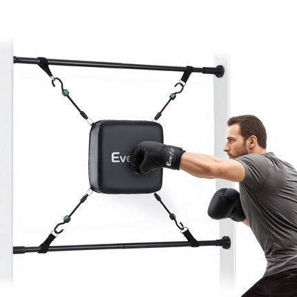 Everfit Doorway Punching Bag Adjustable Apartment Friendly with Boxing Gloves Black 4