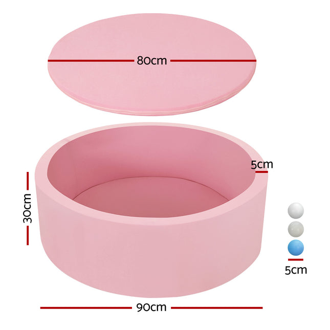 Keezi Kids Ball Pit 90x30cm Ocean Foam Play Pool Barrier Toys Children Pink 2