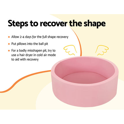 Keezi Kids Ball Pit 90x30cm Ocean Foam Play Pool Barrier Toys Children Pink 7