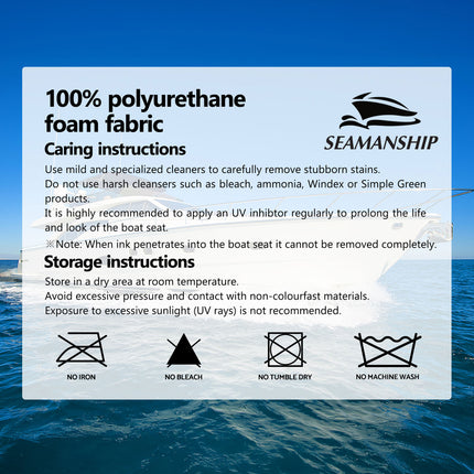 Seamanship 2X Folding Boat Seats with 2X Adjustable Pedestals 55–75cm Marine Swivel Low Back 13cm Padding White Blue 7