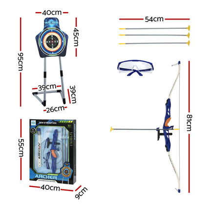 Keezi Kids Bow and Arrow Set Toy Archery Standing Target Suction Cup Arrows Goggles 2