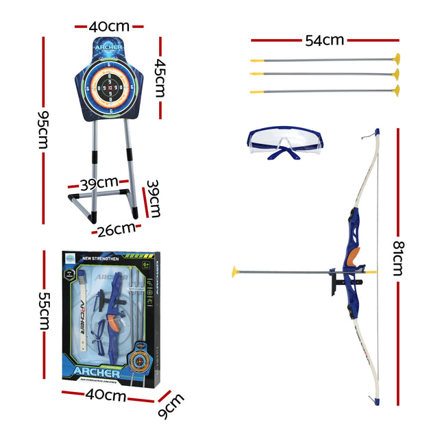 Keezi Kids Bow and Arrow Set Toy Archery Standing Target Suction Cup Arrows Goggles 2