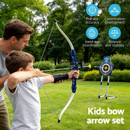 Keezi Kids Bow and Arrow Set Toy Archery Standing Target Suction Cup Arrows Goggles 4