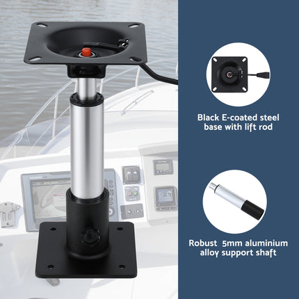 Seamanship Boat Seat Pedestal 34 - 46cm Adjustable Gas Lift 360 Degrees Swivel 4