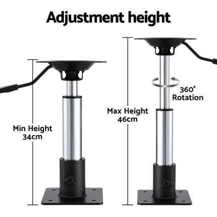 Seamanship Boat Seat Pedestal 34 - 46cm Adjustable Gas Lift 360 Degrees Swivel 6