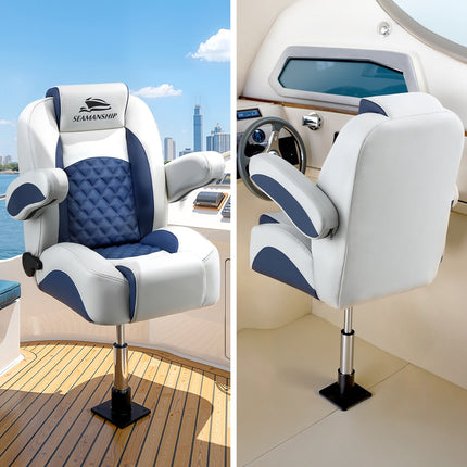 Seamanship Boat Seat Pedestal 34 - 46cm Adjustable Gas Lift 360 Degrees Swivel 8