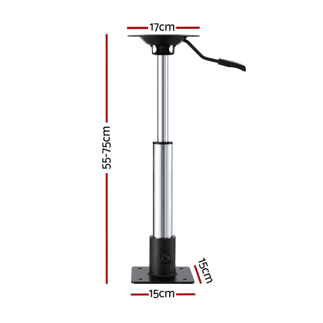 Seamanship Boat Seat Pedestal 55 - 75cm Adjustable Gas Lift 360 Degrees Swivel 2