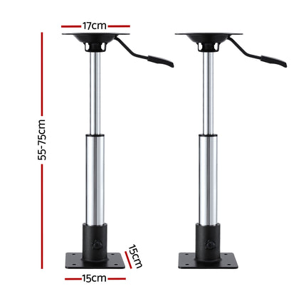 Seamanship Boat Seat Pedestal 55–75cm Adjustable Gas Lift 360 Degrees Swivel 2 Pack 2