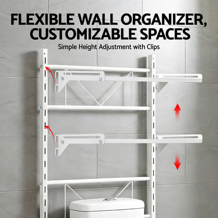 Artiss Over Toilet Bathroom Storage Shelf Rack Over Toilet 2 Tier 7