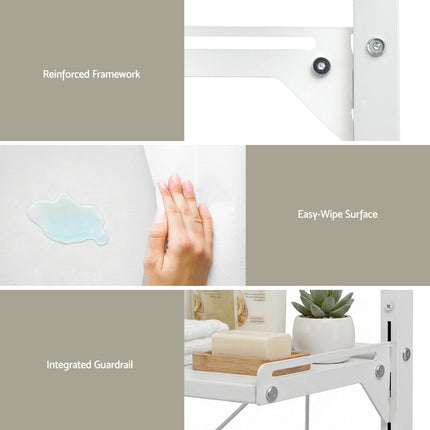 Artiss Over Toilet Bathroom Storage Shelf Rack Over Toilet 2 Tier 8