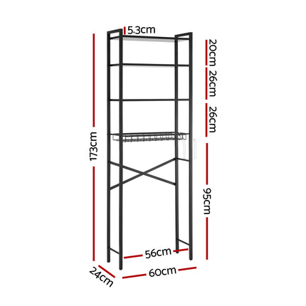 Artiss Over Toilet Bathroom Storage Rack Space Saving 4 Tier Organiser White 3