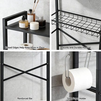 Artiss Over Toilet Bathroom Storage Rack Space Saving 4 Tier Organiser White 7