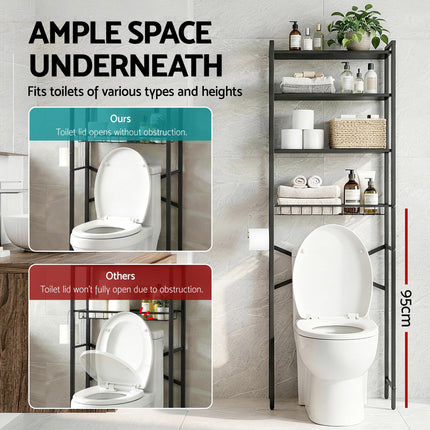 Artiss Over Toilet Bathroom Storage Rack Space Saving 4 Tier Organiser White 8