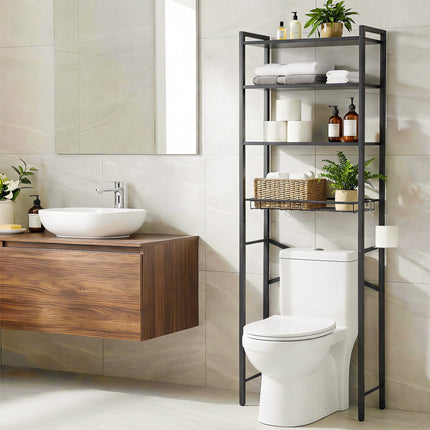 Artiss Over Toilet Bathroom Storage Rack Space Saving 4 Tier Organiser White 9