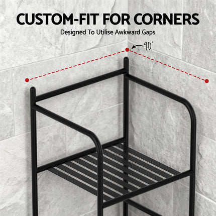 Artiss 5 Tier Floor Standing Corner Shower Caddy Bathroom Organizer Black 6