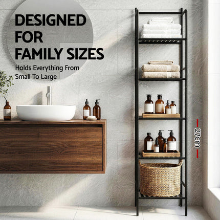 Artiss 5 Tier Floor Standing Corner Shower Caddy Bathroom Organizer Black 7