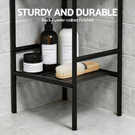Artiss 5 Tier Floor Standing Corner Shower Caddy Bathroom Organizer Black 10