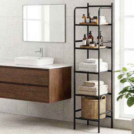 Artiss 5 Tier Floor Standing Corner Shower Caddy Bathroom Organizer Black 11