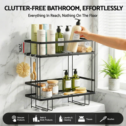 Artiss Over Toilet Storage Rack Bathroom Shelf Organizer 2 Tier 4