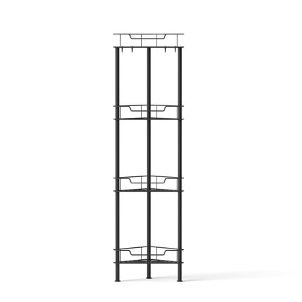 Artiss 4 Tier Floor Standing Corner Shower Caddy Bathroom Organizer Black 4