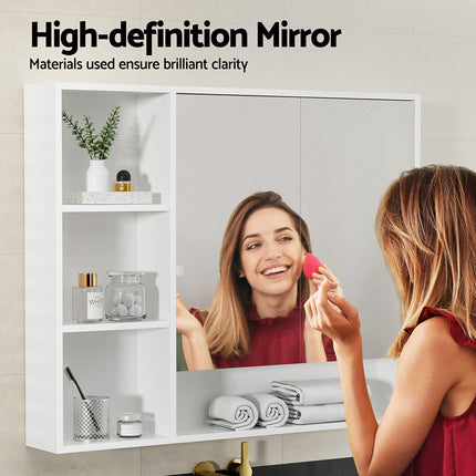 Cefito Bathroom Mirror Cabinet 100CM Vanity Medicine Wall Mounted Storage White 5