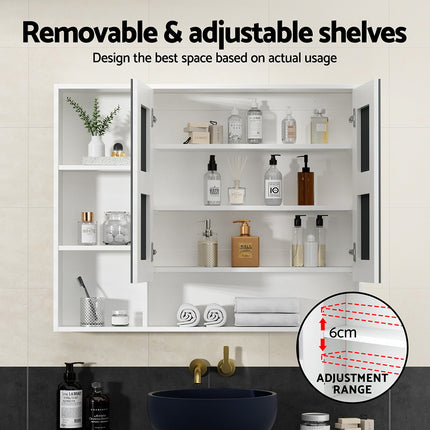 Cefito Bathroom Mirror Cabinet 100CM Vanity Medicine Wall Mounted Storage White 6