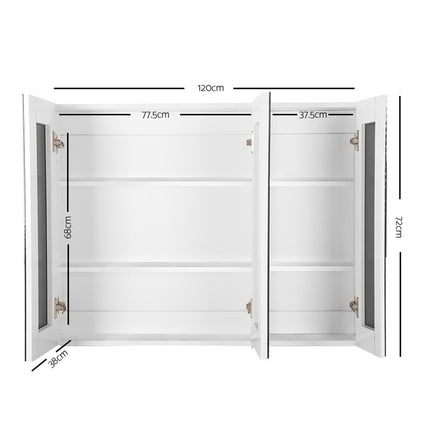 Cefito Bathroom Mirror Cabinet 1200x720mm White 3