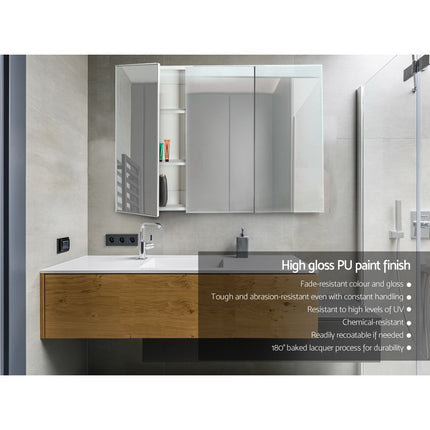 Cefito Bathroom Mirror Cabinet 1200x720mm White 4