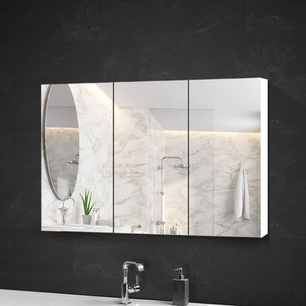 Cefito Bathroom Mirror Cabinet 1200x720mm White 7