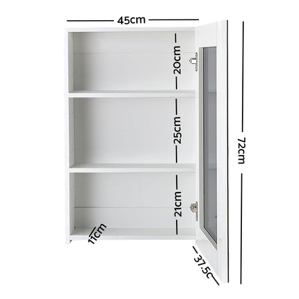 Cefito Bathroom Mirror Cabinet 450x720mm White 2