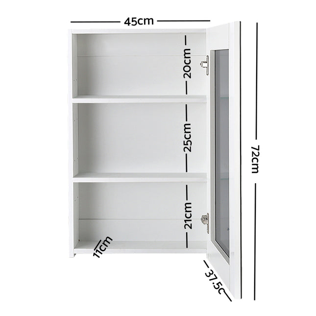 Cefito Bathroom Mirror Cabinet 450x720mm White 2