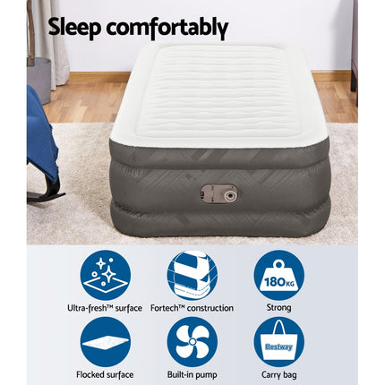 Bestway Air Mattress Single Inflatable Bed 46cm Airbed Grey 5