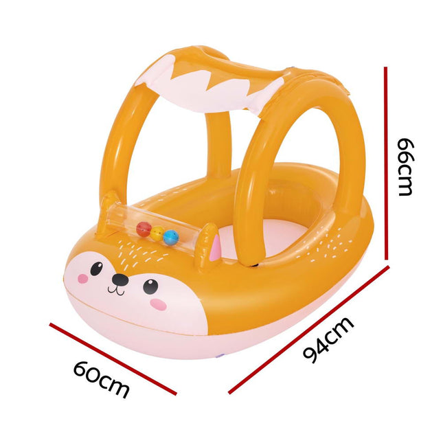 Bestway Kids Inflatable Fox Swim Float Floating Seat Canopy Pool Toys 94x66CM 2