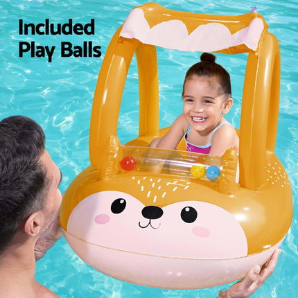 Bestway Kids Inflatable Fox Swim Float Floating Seat Canopy Pool Toys 94x66CM 5