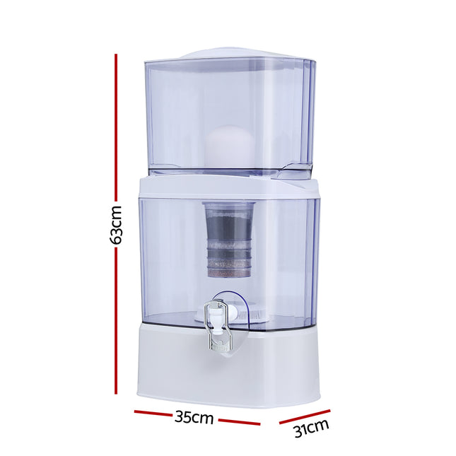 Devanti Benchtop Water Filter 24L Gravity Multi-Stage BPA-Free Home Camping 2
