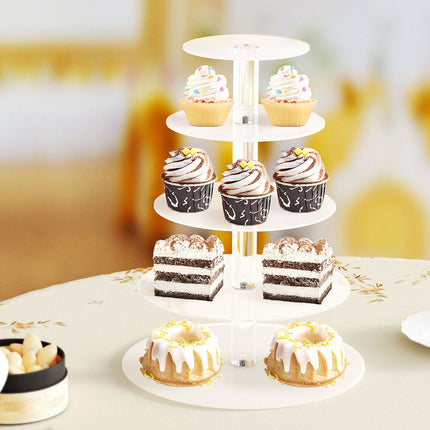 5-Star Chef Cake Stand 5 Tiers Acrylic Holder Display Round Clear Wedding Party 7