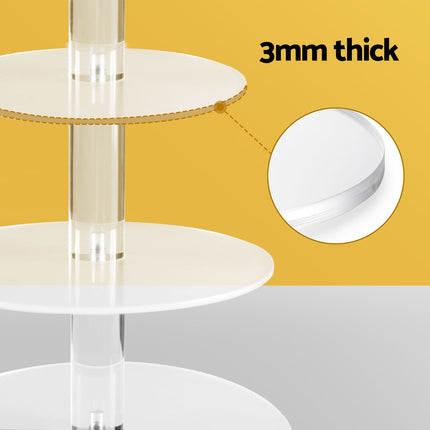 5-Star Chef Cake Stand 5 Tiers Acrylic Holder Display Round Clear Wedding Party 6