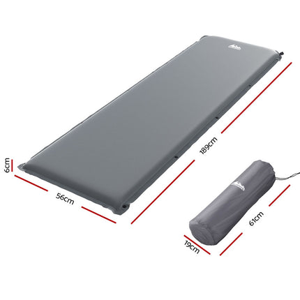 Weisshorn Self Inflating Mattress Camping Sleeping Mat Air Bed Pad Single Grey 2