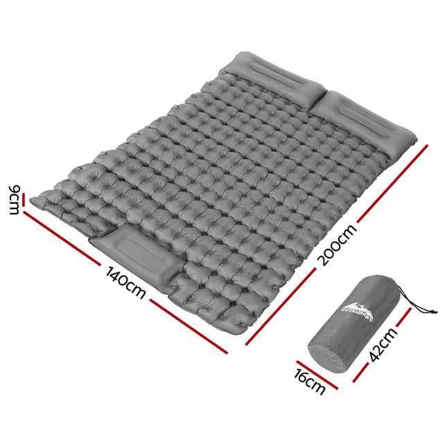 Weisshorn Self Inflating Mattress Camping Sleeping Mat Air Bed Double Pillow Bag 2