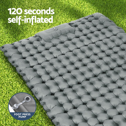 Weisshorn Self Inflating Mattress Camping Sleeping Mat Air Bed Double Pillow Bag 4