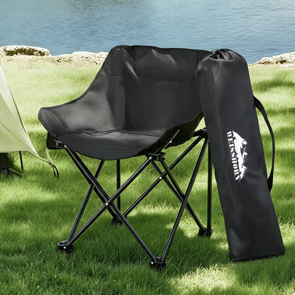 Weisshorn Folding Camping Moon Chair Portable Seat Weight Capacity 120KG Black 7