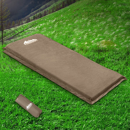 Weisshorn Self Inflating Mattress Camping Sleeping Mat Air Bed Single Coffee 7