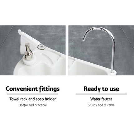 Weisshorn Camping Basin Portable Hand Wash Sink Stand 19L Capacity 7