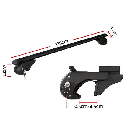 Universal Car Roof Racks Pod Aluminium Cross Bars Adjustable 108cm Black 2