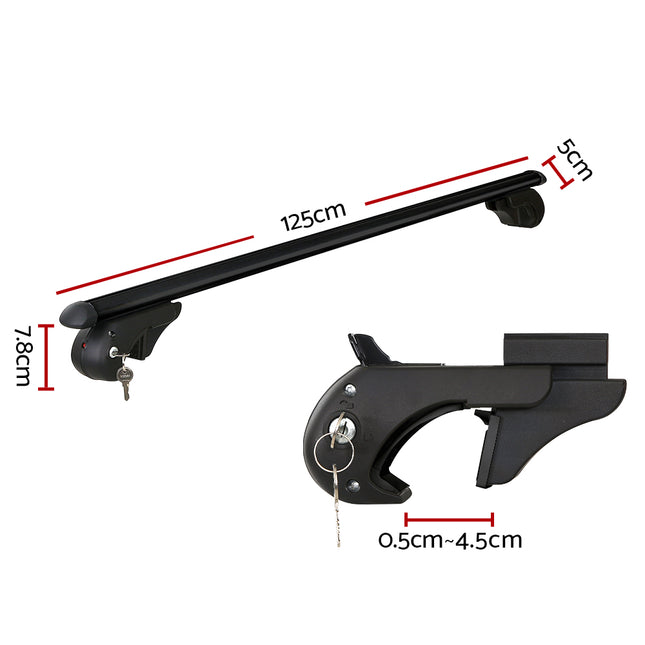 Universal Car Roof Racks Pod Aluminium Cross Bars Adjustable 108cm Black 2